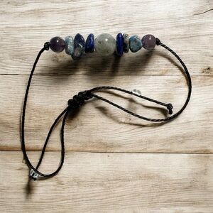 Beaded Crystal Wax Cord Energy Bracelet Anxiety and Stress